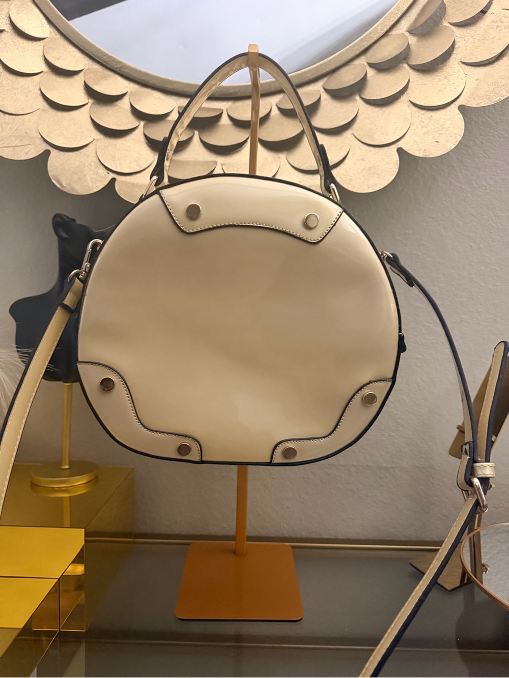 Soft Sage Cream Handbag | Minimal Chic Round Bag - Picture 6 of 15